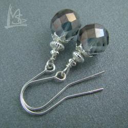 kryształowe kolczyki,srebrne bigle - Kolczyki - Biżuteria