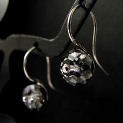 drobne kolczyki Swarovski Crystal Silver Night - Kolczyki - Biżuteria