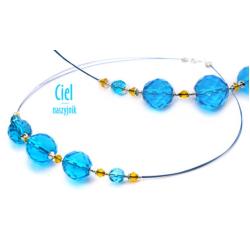 naszyjnik ze szklanymi kryształami,niebieski - Naszyjniki - Biżuteria