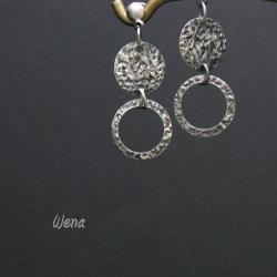 srebro,oksydowane,karbowane - Kolczyki - Biżuteria