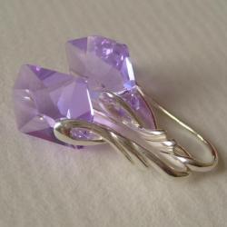 srebrne kolczyki,delikatne,cosmic violet - Kolczyki - Biżuteria