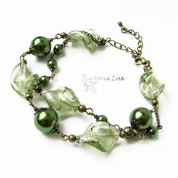 szkło weneckie,zielone,piękne - Bransoletki - Biżuteria