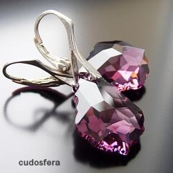 eleganckie,stylowe,kobiece,fioletowe kolczyki - Kolczyki - Biżuteria