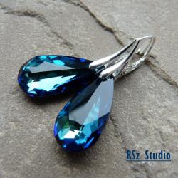 kolczyki,kryształy Swarovski,Bermuda Blue - Kolczyki - Biżuteria