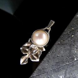 srebro,perły,kobiece,romantyczne,eleganckie,wisior - Wisiory - Biżuteria