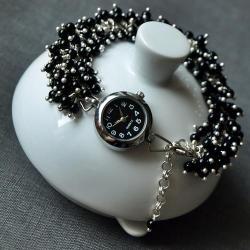 zegarek w bransoletce z onyksu - Bransoletki - Biżuteria