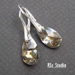 kolczyki,kryształy Swarovski,Silver Shade - Kolczyki - Biżuteria