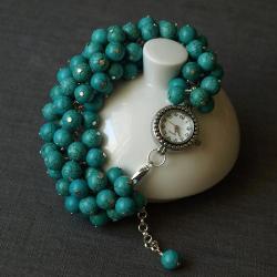 zegarek z turkusową bransoletką - Bransoletki - Biżuteria