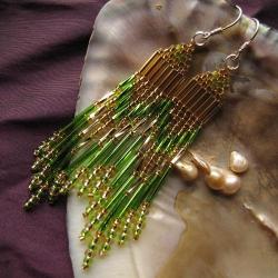 letnie zielone kolczyki - Kolczyki - Biżuteria