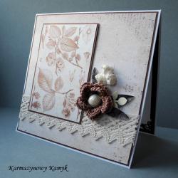 scrapbooking,kartki,papier,kwiaty,ćwieki - Kartki okolicznościowe - Akcesoria