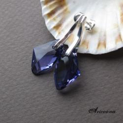 Kolczyki swarovski,tanzanite - Kolczyki - Biżuteria