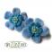 Kolczyki kolczyki,filc,kwiat,filcowe,błękitne,niebieskie