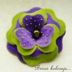 broszka filcowy kwiat - Broszki - Biżuteria