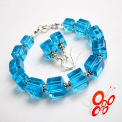 komplet biżuterii,niebieski,szkło Jablonex - Komplety - Biżuteria