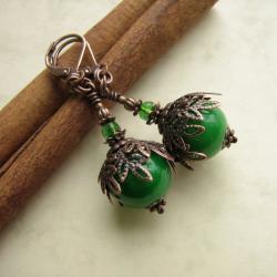 zielone lesne kolczyki - Kolczyki - Biżuteria