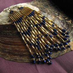 długie błyszczące złote kolczyki - Kolczyki - Biżuteria