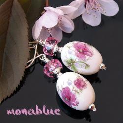kwiatowe,romantyczne,porcelanowe kolczyki - Kolczyki - Biżuteria