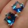 Kolczyki srebrne wkrętki,kostki bermuda blue,Swarovski