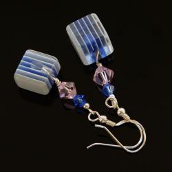 akrylowe kostki,kolczyki pastelowe,niebieskie - Kolczyki - Biżuteria