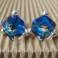 Kolczyki srebrne wkrętki,kostki bermuda blue,Swarovski