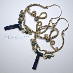 romantyczne kolczyki,lapis lazuli,z lapisem - Kolczyki - Biżuteria