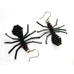 kolczyki czarne pająki - Kolczyki - Biżuteria