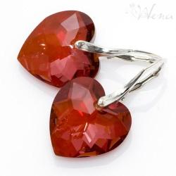 swarovski,heart,red magma - Kolczyki - Biżuteria
