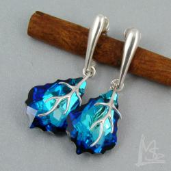 Swarovski,Baroque,Bermuda Blue - Kolczyki - Biżuteria