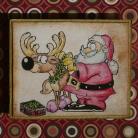 Kartki okolicznościowe Mikołaj,renifer,Boże Narodzenie,kartka