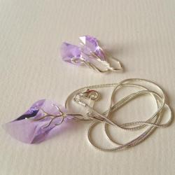 swarovski violet,kryształowy komplet - Komplety - Biżuteria