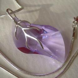 Swarovski violet,wisiorek fala - Wisiory - Biżuteria