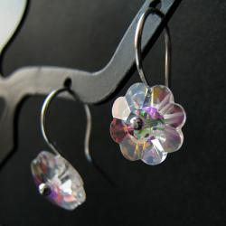 kolczyki Swarovski Flower Crystal AB i srebro - Kolczyki - Biżuteria
