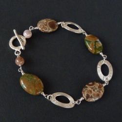 jesienna bransoletka z minerałami - Bransoletki - Biżuteria