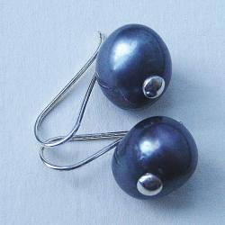 perłowe kolczyki,srebrne,słodkowodne perły - Kolczyki - Biżuteria