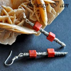 kolczyki nowoczesne,wire-wrapping - Kolczyki - Biżuteria