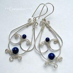 romantyczne kolczyki,lapis lazuli - Kolczyki - Biżuteria