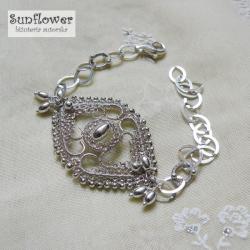 wire-wrapping,srebro,bransoletka - Bransoletki - Biżuteria