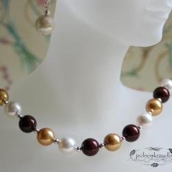 elegancki sznur pereł,w brązach - Naszyjniki - Biżuteria