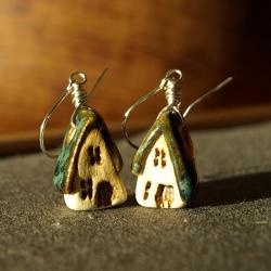 kolczyki z ceramicznymi domkami - Kolczyki - Biżuteria