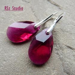 kolczyki z kryształami Swarovski. kolor Ruby - Kolczyki - Biżuteria