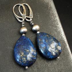 lapis lazuli,klasyczne,oksydowane - Kolczyki - Biżuteria