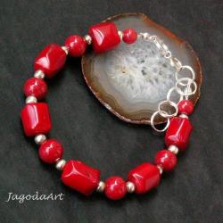 koral,energetyczna,czerwień,bransoletka - Bransoletki - Biżuteria